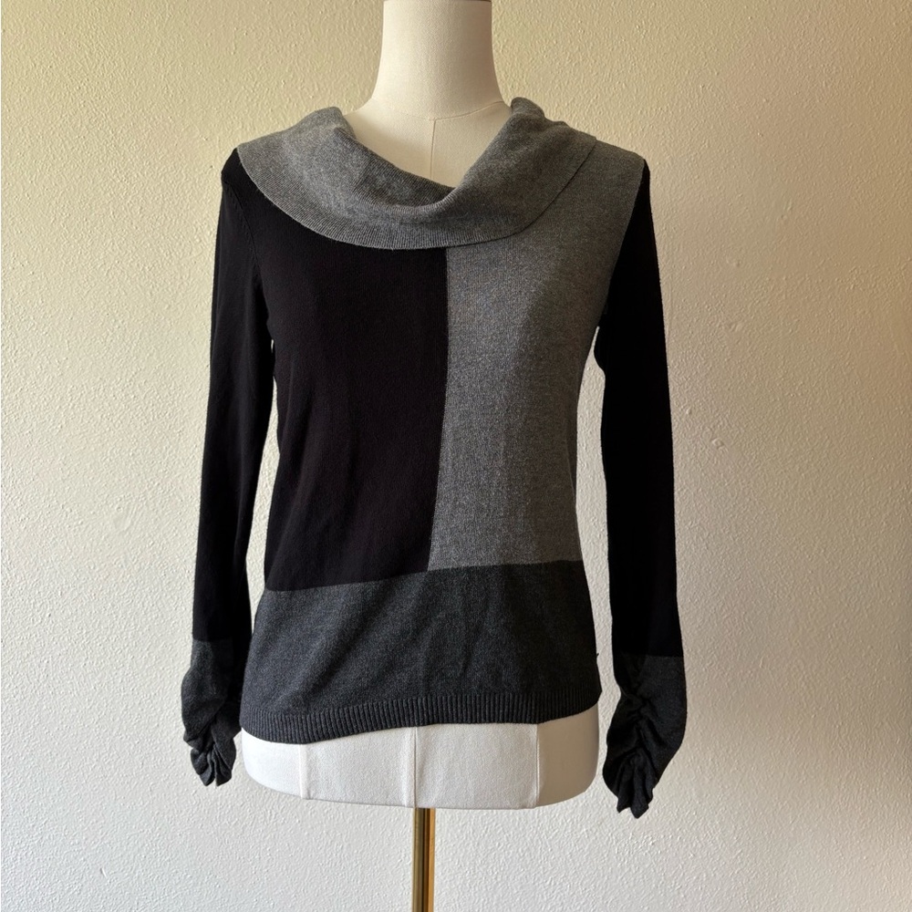 Alfani Black and Gray Cowl Neck Sweater